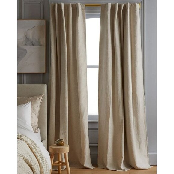 Quince Other - Quince European Linen Blackout Curtain Color Flax 48x96 Single Panel